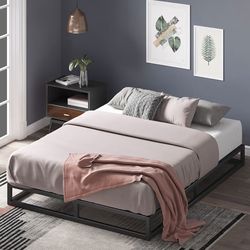 Queen size Mattress with Metal Platform Bed Frame