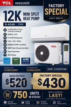 Tcl. Mini split.  A/C.