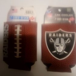 2 Brand New Raiders Set Of 2 Sided Can Coolers