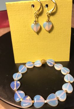 Opal bracelet and earrings