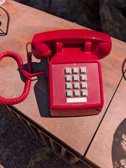 Red landline phone