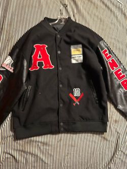Black Baseball Varsity Letterman Jacket