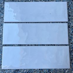 4x12 White Ceramic Subway Tile. 