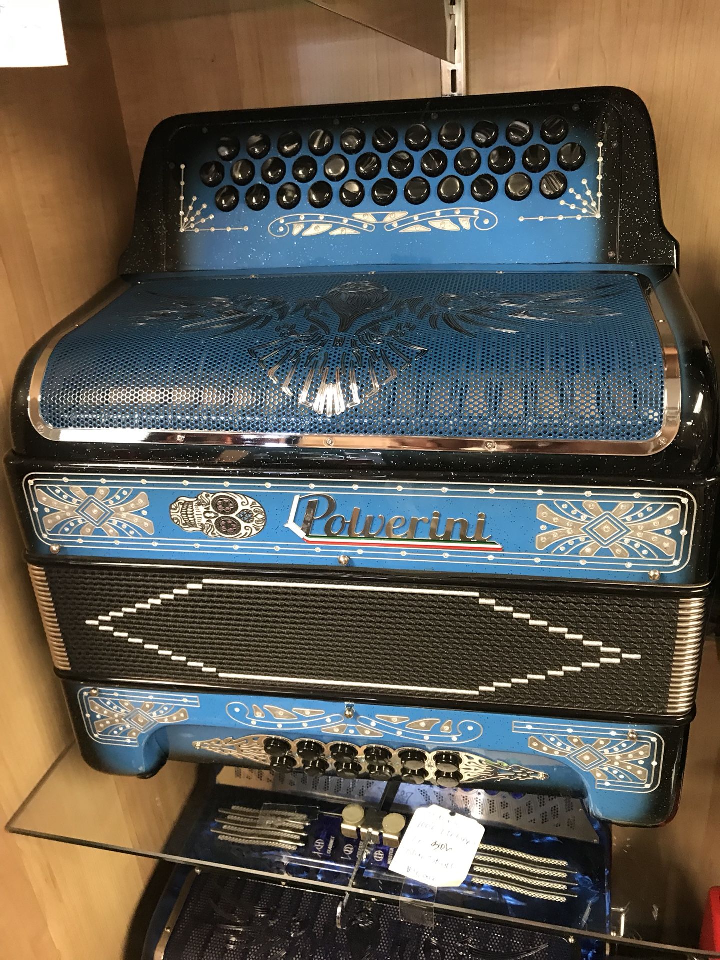 New Italian made polverini accordion two tone in FA and SOL
