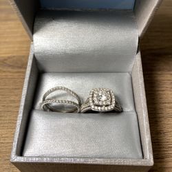 1 1/2 Ct TW 14K White Gold Bridal Set