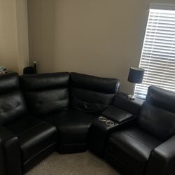 Leather Couch Recliner Sofa