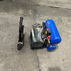 Mech Power 2hp Twin Tank Compressor And Floor Nailer - As Is