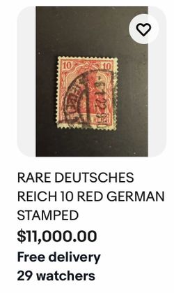 Deutsches Reich 10 Red German Stamp