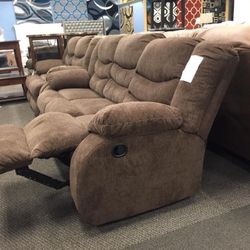 Tulen Mocha Reclining Living Room Set /couch / Sofa and Loveseat