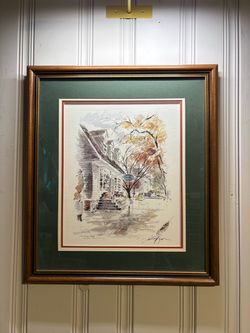 Vintage John Haymson 'Davidson's Shop General Merchandise' Framed Williamsburg Watercolor Lithograph