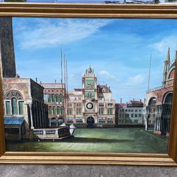 56” x 46” frame with 50” x 40” painted canvas