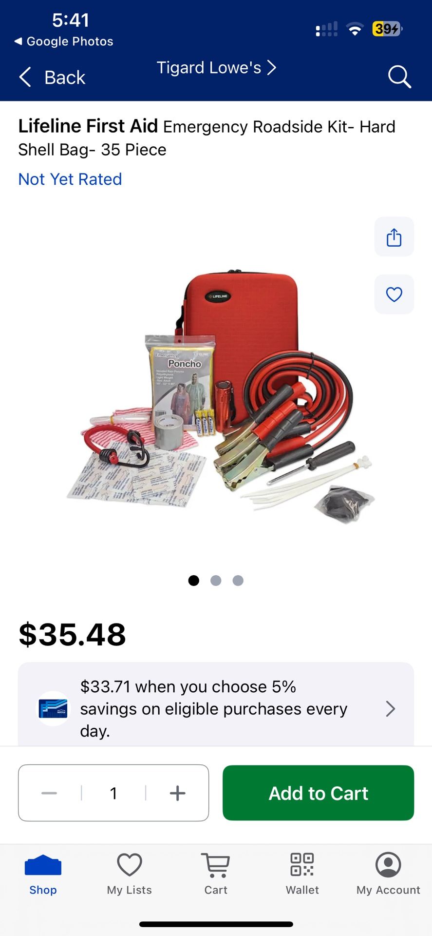 New Lifeline Emergency Roadside Kit For Car