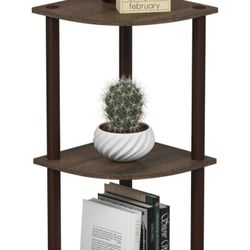 Furinno TURN-N-TUBE - 3-Tier Corner Shelf, Corner Display and Storage Shelf with Open Shelves, for Organization and Storage, Living Room, Office