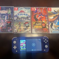 Switch Lite W/ Four Pokemon Games 