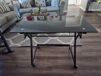 Black glass desk