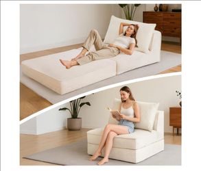 Folding Sofa Bed- Convertible Sleeper Chair - Corduroy Beige - Brand New - no assembly required
