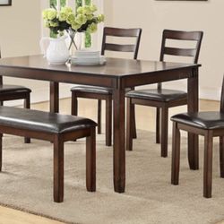 Dining Table + 4 Chairs & Bench