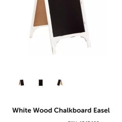 White Wood Chalkboard  Easel