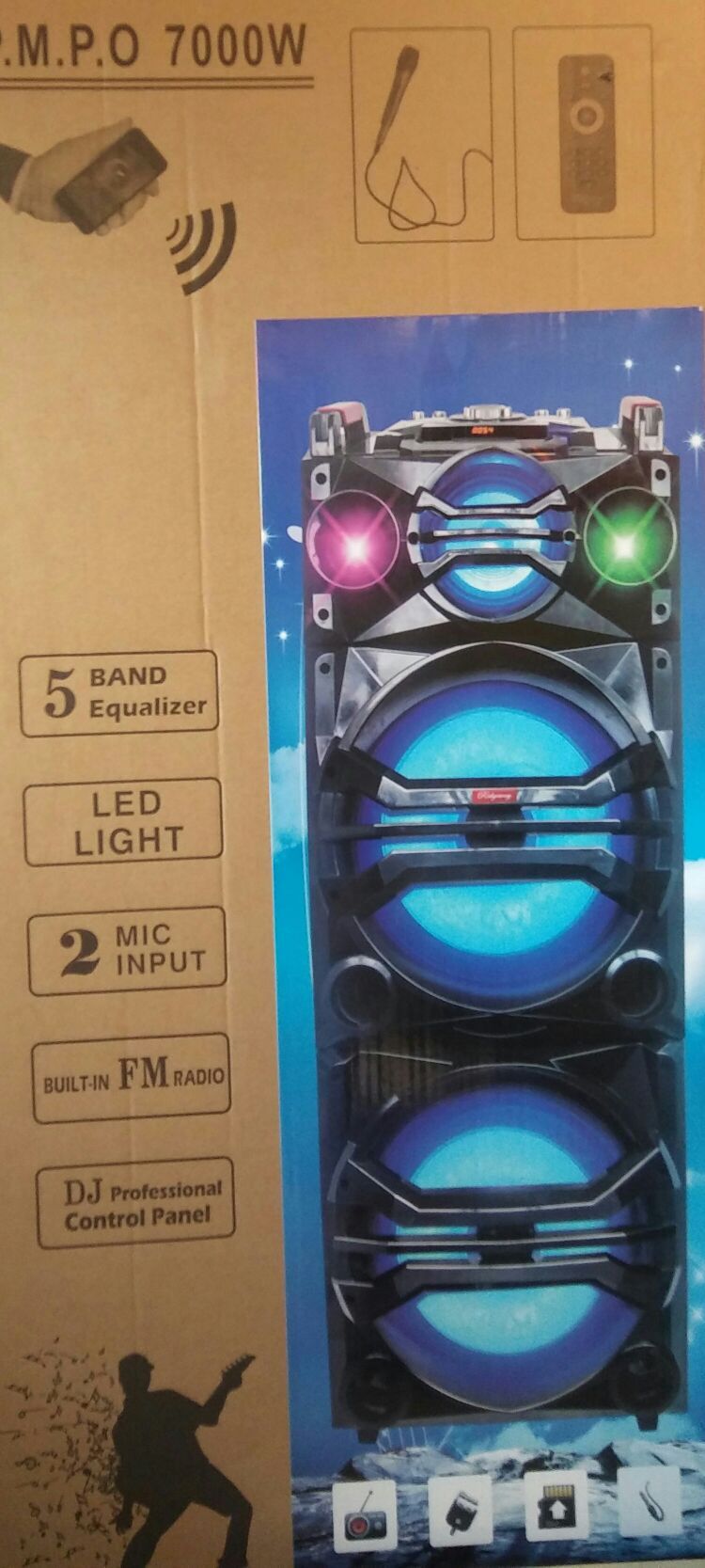 Bluetooth speaker SD card,slot USB port,FM radio,microphone included for karaoke(bosina)