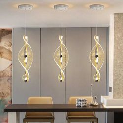 Modern LED Spiral Pendant Lights Set of 3