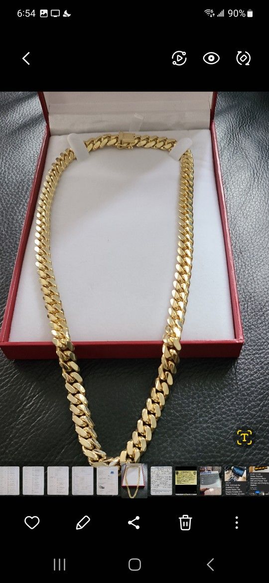 14K 21 INCH CUBAN LINK SOLID GOLD CHAIN 