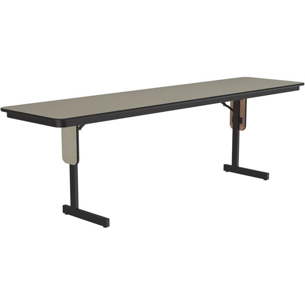 Correll 24"x96", Savannah Sand High Pressure Laminate Seminar, Training or Classroom Table with Folding Panel Leg, Seats 4 (SP2496PX-54)