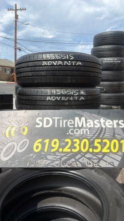 2 Advanta tires (195-65-15) with 95% tread life remaining