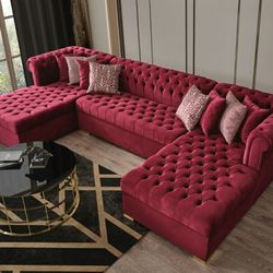 Sheffield Luxury Maroon Sectional

