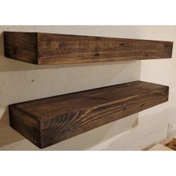 Modern Floating Shelves 3 Inches Thick (Set of 2)