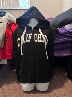 California Zip-Up Hoodie Black