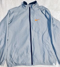 Nike vintage gray tag reversible pinstripe zip up jacket ! Mens sz XL