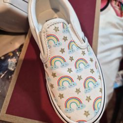 BNIB Vans classic slip on Rad rainbow 13.5 youth