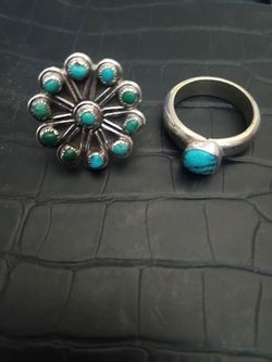 2 native American sterling silver rings