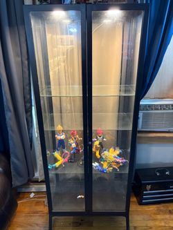 Black Glass Display Cabinet with Lighting
