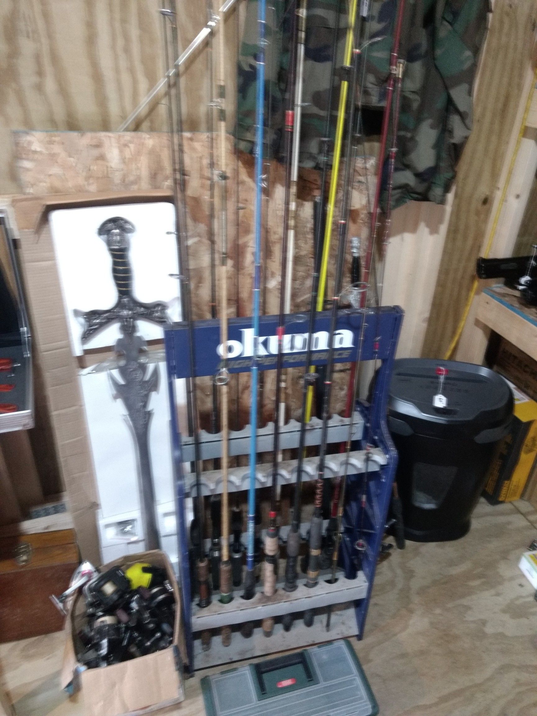 All kinds of fishing poles