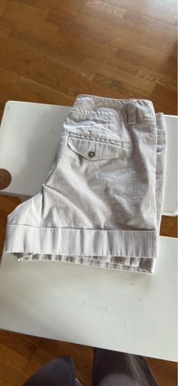 Striped Shorts with Cuffed Hem