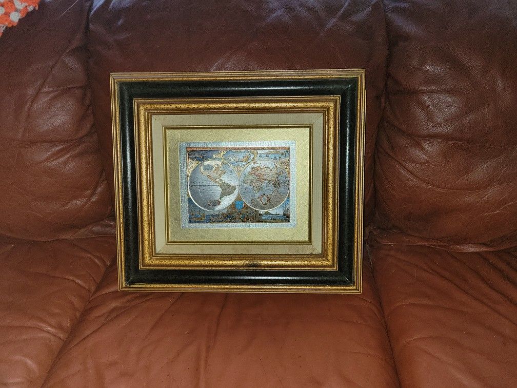 Gold Foil Map Of The World