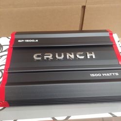 CRUNCH 1500 WATTS 4 CHANNEL BUILT IN CROSSOVER CAR AMPLIFIER  ( BRAND NEW PRICE IS LOWEST INSTALL NOT AVAILABLE )