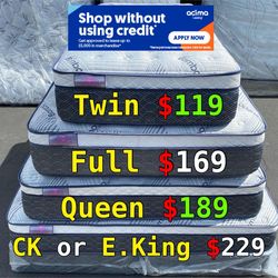 Queen Bamboo Plush Comfort Europillow Top 12inch Mattress!!