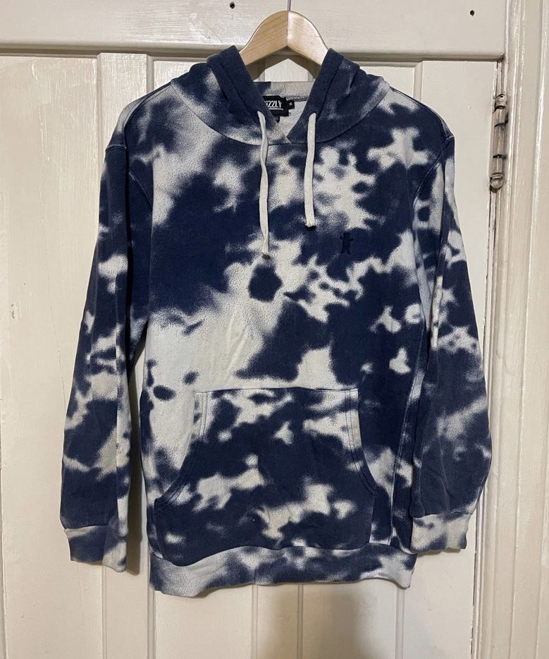 DIAMOND SUPPLY/GRIZZLY MEN'S BLUE PULL-OVER HOODIE/SWEATSHIRT size M