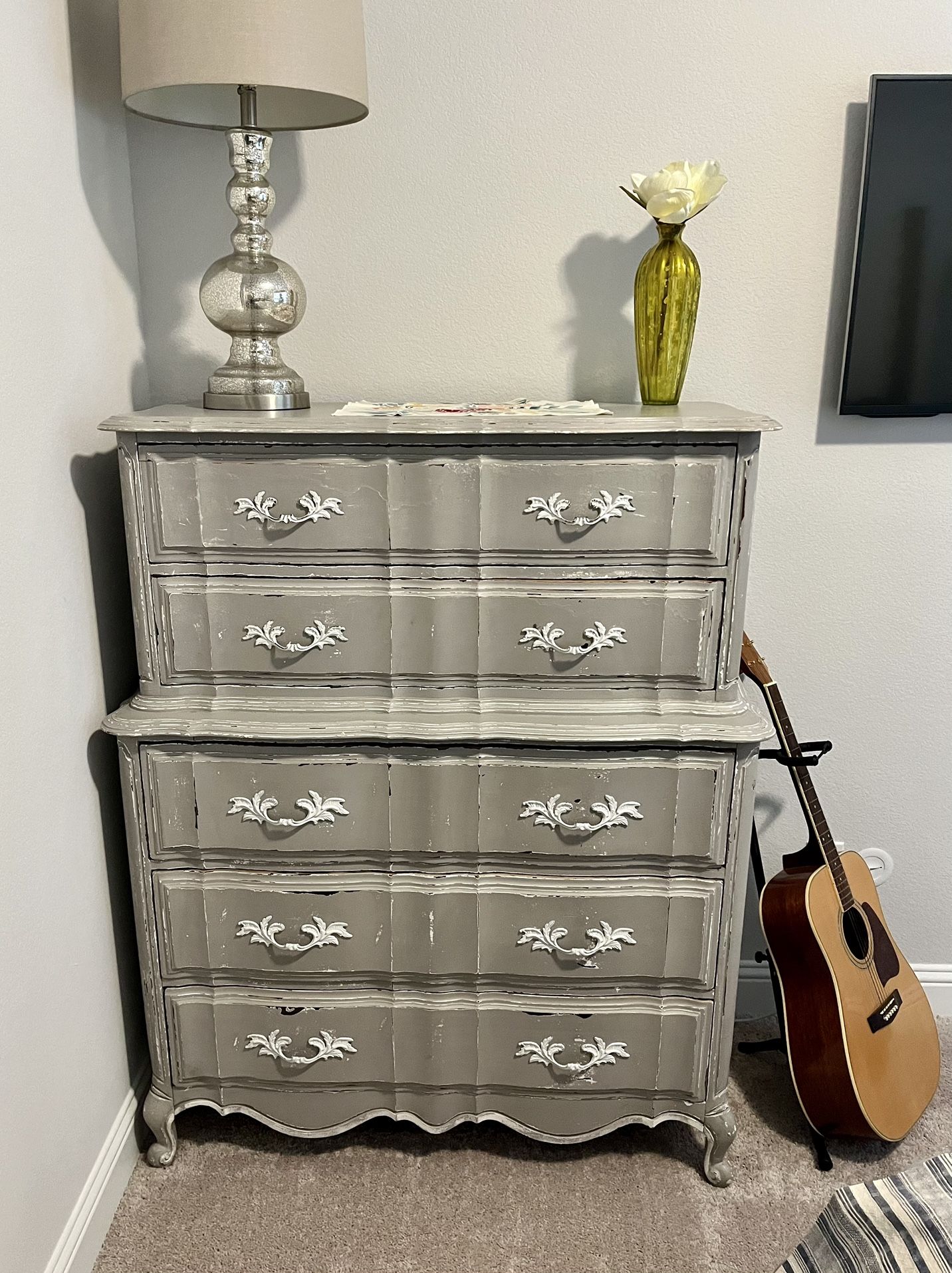 Grey Distressed Farmhouse Dresser