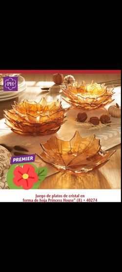 JUEGO DE 8 PLATOS EN FORMA DE HOJA 🍁  PRINCESS HOUSE