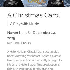 A Christmas Carol Tickets - Hale theater 