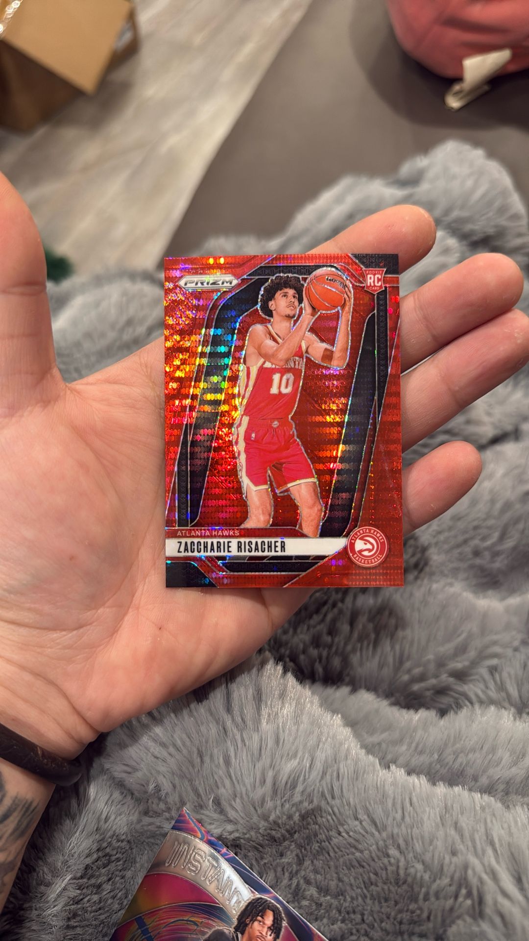 2024-25 Prizm Basketball #265 Zaccharie Risacher (RC) Red Pulsar