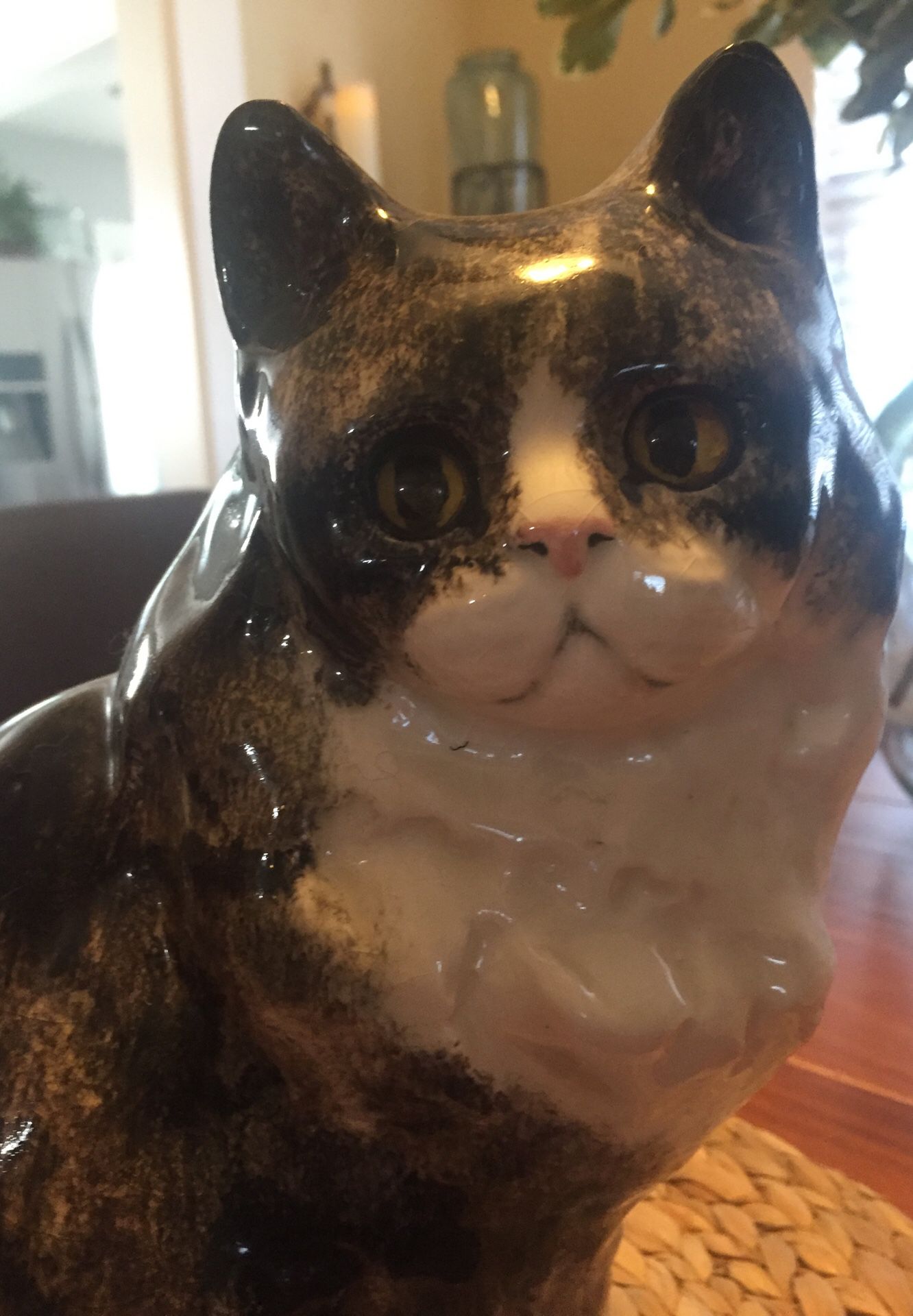Ceramic Cat 12” tall Europeon WINSTANLEY #53 collectible (one of a kind)