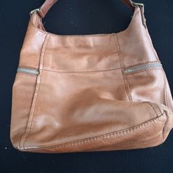 America. Leather Brown Shoulder Bag Purse