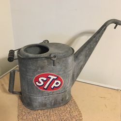 Vintage STP Galvanized Gooseneck Radiator Filling Can Gas Station Can