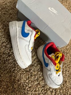 Nike  air Force 1 Baby  White Red Blue Yellow