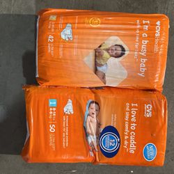 Cvs Brand Size 1 &2 Diapers 