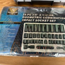 Neiko 38pc 3/8” & 1/2 DR Duometric Combination Impact Socket Set